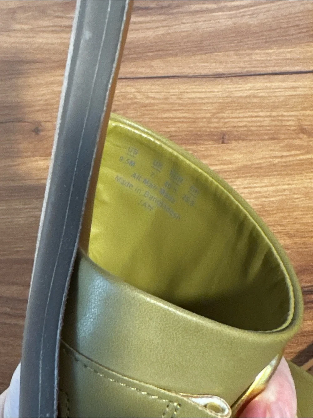 Franco Sarto Green & Gold Flat Sandal